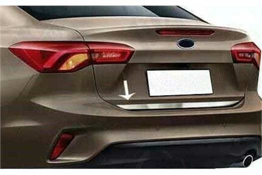 Auto Part Ford Focus MK4 IV SD 2018Up Chrome Rear Trunk Tailgate Lid Molding Trim S.Steel 