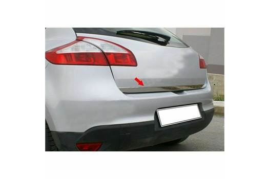 Auto Part Renault MEGANE III 2010Up Chrome Rear Trunk Tailgate Lid Molding Trim S.Steel 
