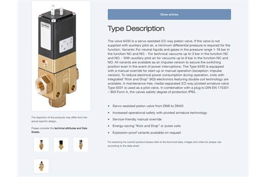 Burkert 0344 (OBSOLETE, replaced by:6430) Magnetventil