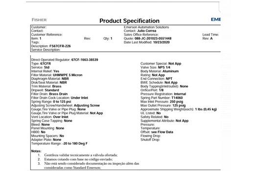 Fisher-Emerson 67CFR 