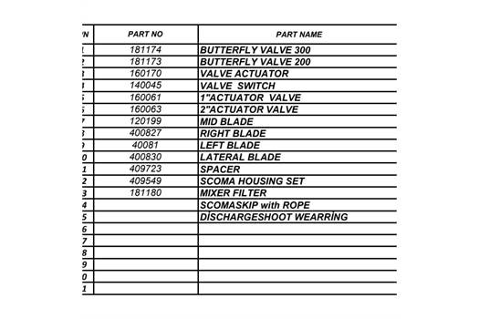 SICOMA YA0 3000/2000 Spare part 